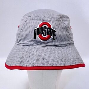 NCAA Ohio State Buckeyes Bucket Hat Gray Red OSU‎ Official Headwear OSFM